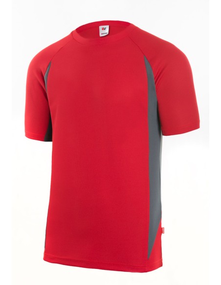 CAMISETA TECNICA BICOLOR M/C. ROJO/GRIS TALLA S-3XL